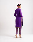 Purple Round Neck Multi Geo Pant Kurta Set