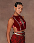 Ruby Red Saree Set