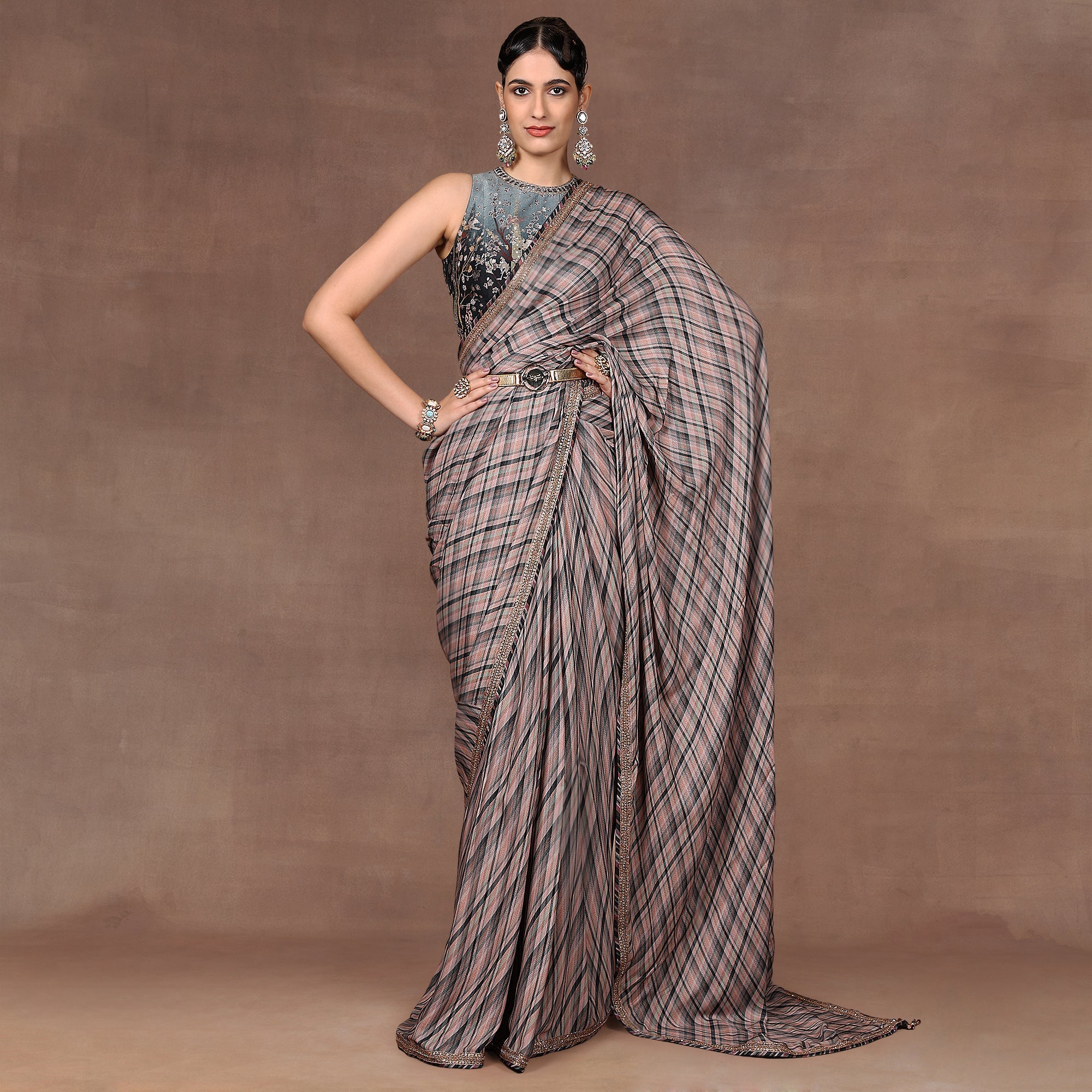 Sage - Emerlad Ombre Saree Set