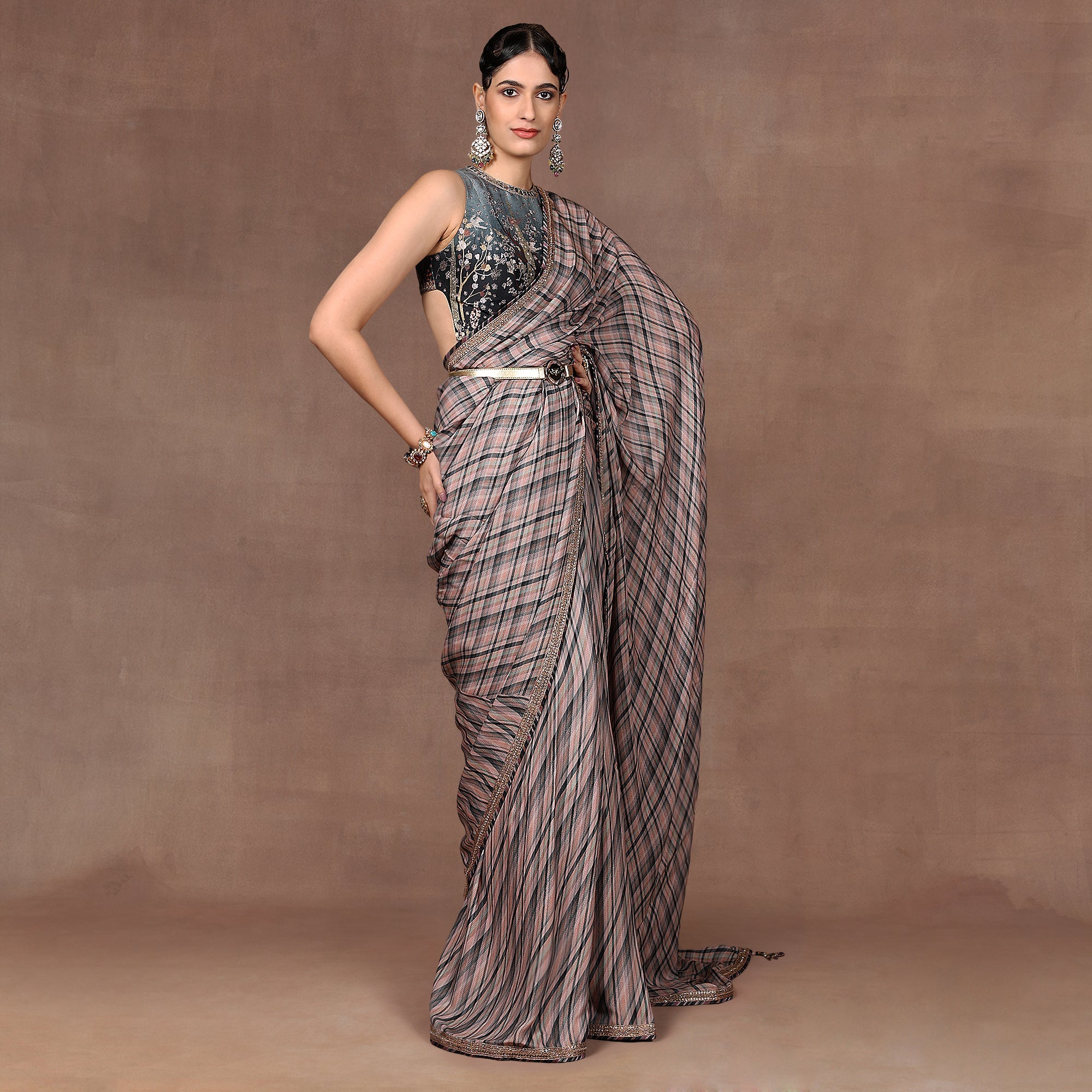 Sage - Emerlad Ombre Saree Set