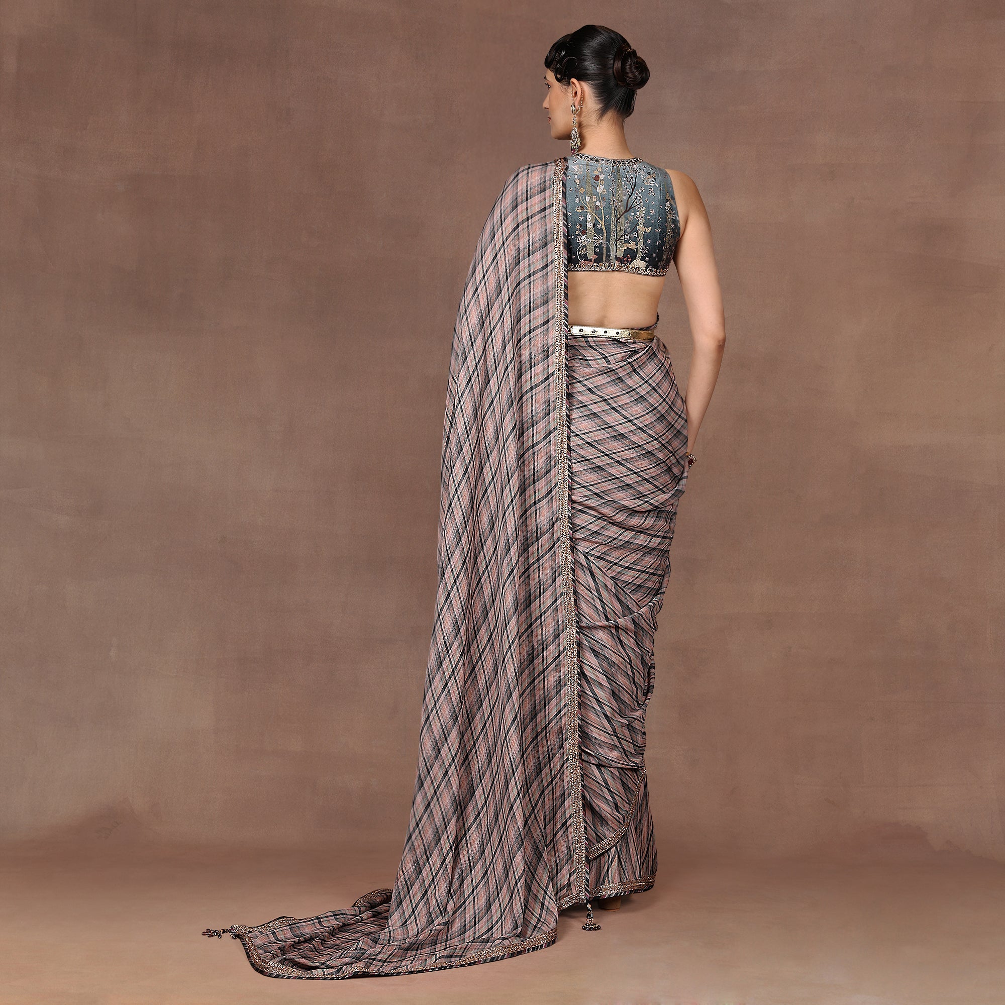 Sage - Emerlad Ombre Saree Set