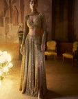 Gold Slit Skirt Set