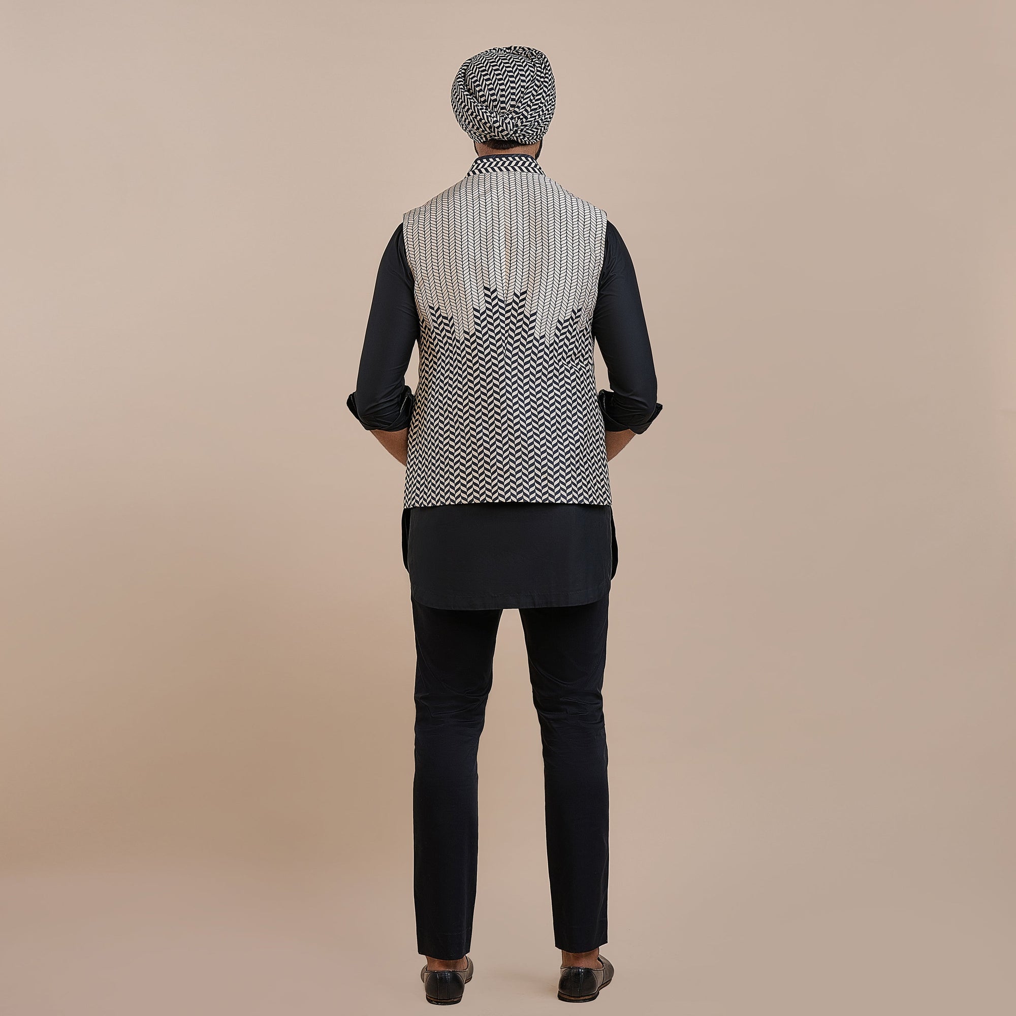 Signature Chevron Nehru Jacket | Atth