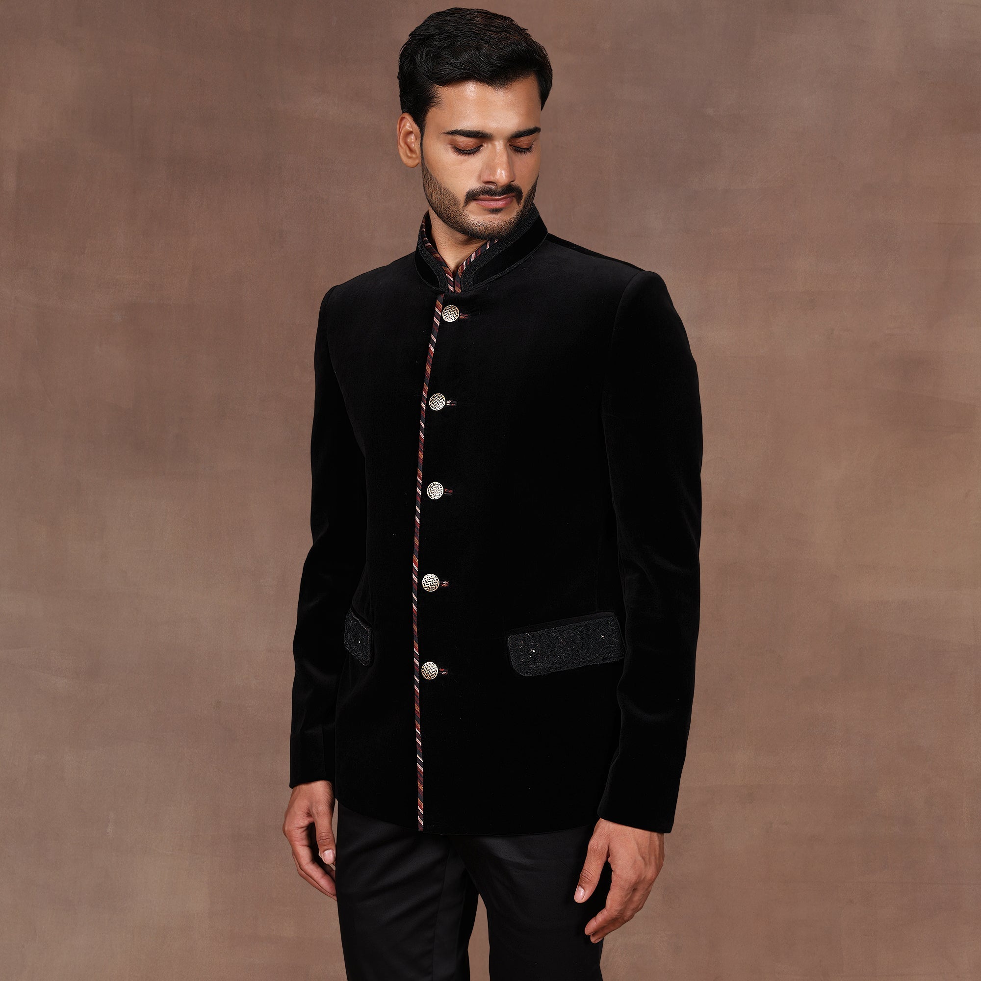 Slate Black Bandhgala Set | East