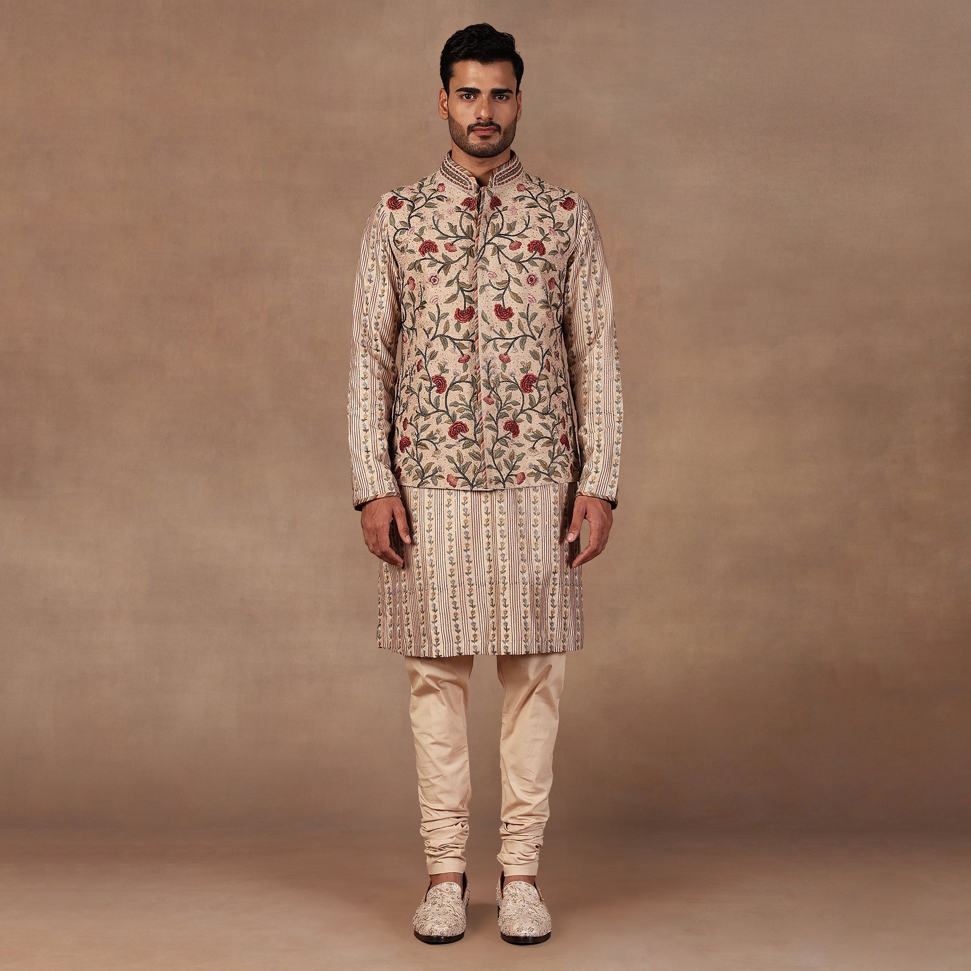 Soft Pink Nehru Jacket Set | East
