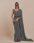 Striped Chevron Saree Set | Atth
