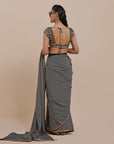 Striped Chevron Saree Set | Atth