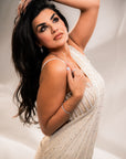 Ivory Drape Saree - Ready to Ship