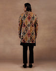 Taupe - Multihued Ikat Sherwani Set