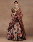 Taupe - Vinatge Maroon Skirt Set
