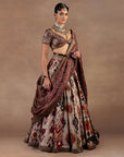 Taupe - Vinatge Maroon Skirt Set