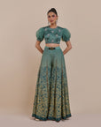 Teal Blue Ombre Sharara Set | Atth