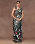 Turquoise - Green Ombre Saree Set