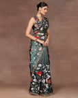 Turquoise - Green Ombre Saree Set