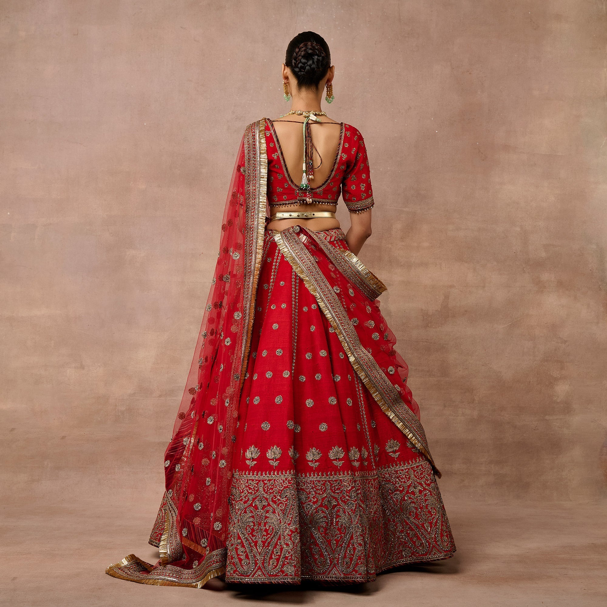 Vermilion Red Lehenga Set