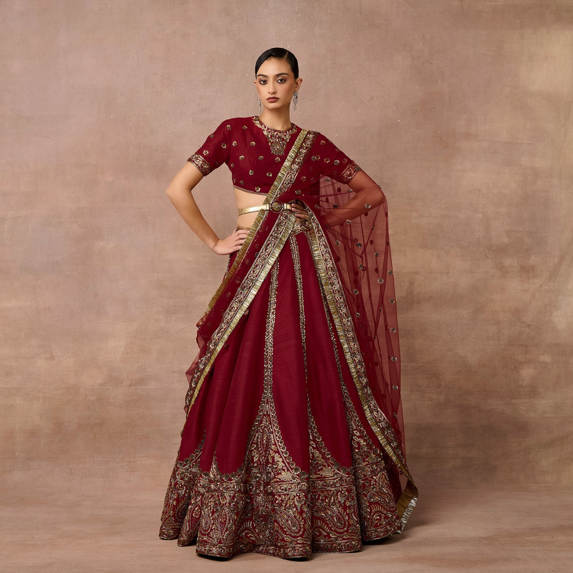Vintage Maroon Lehenga Set