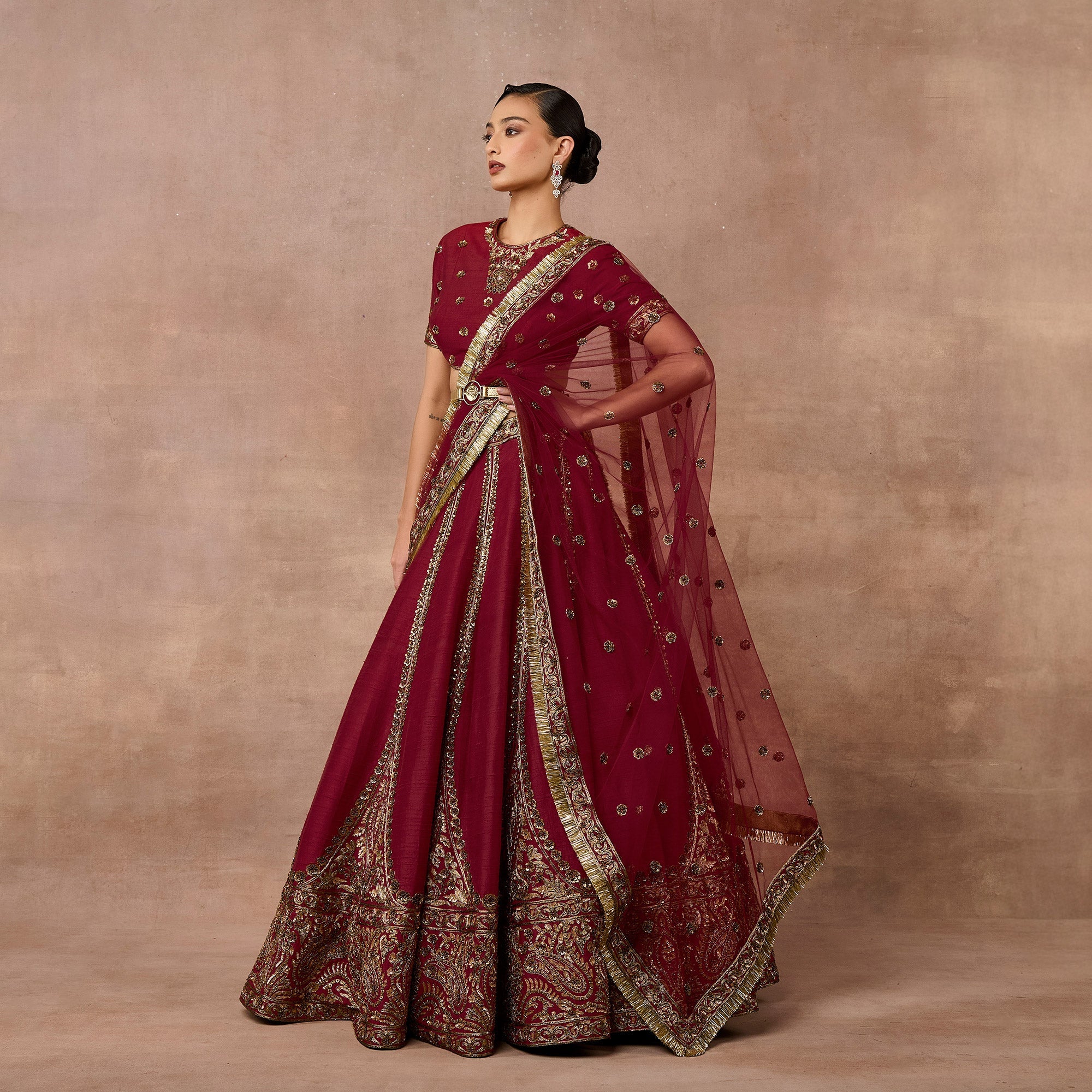 Vintage Maroon Lehenga Set