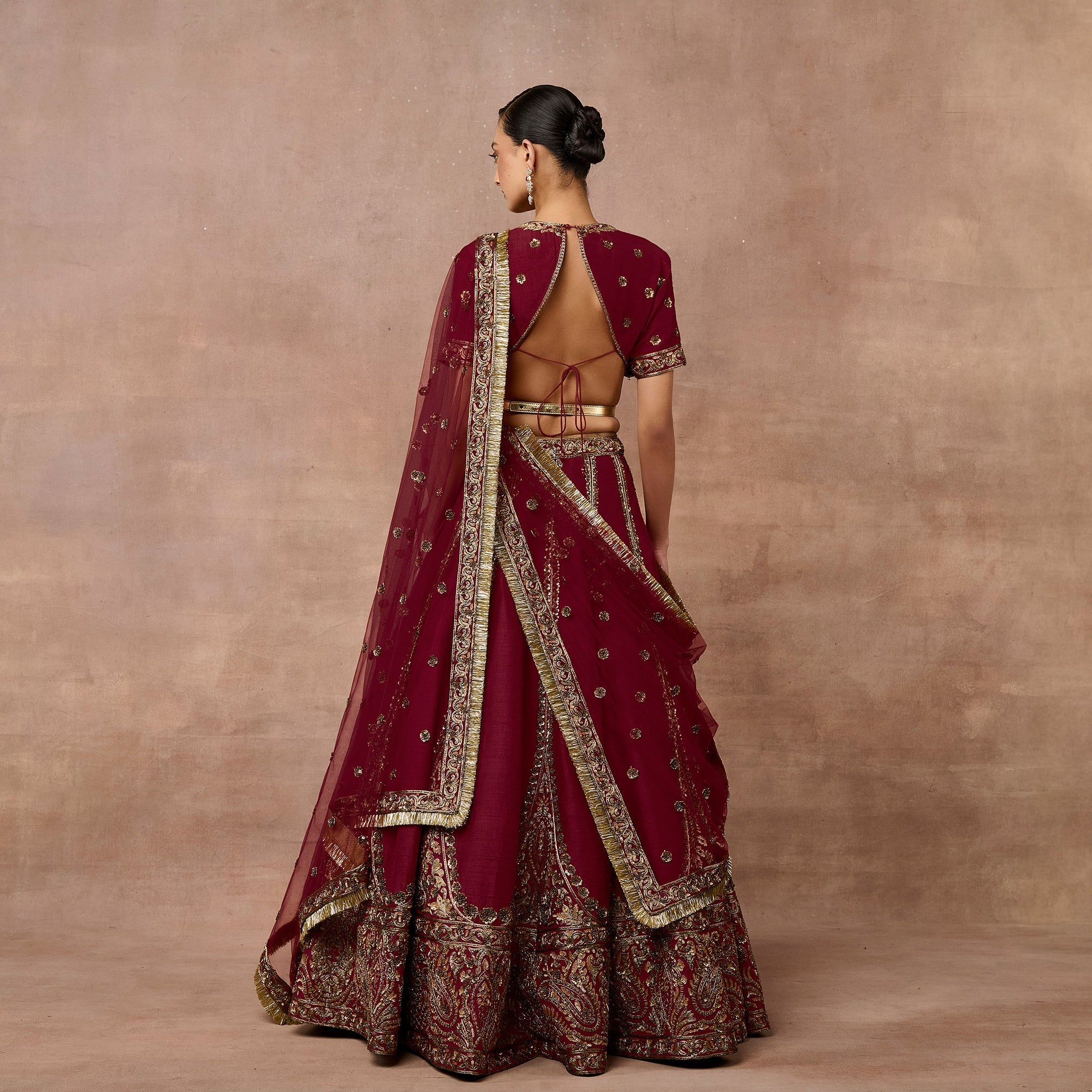 Vintage Maroon Lehenga Set