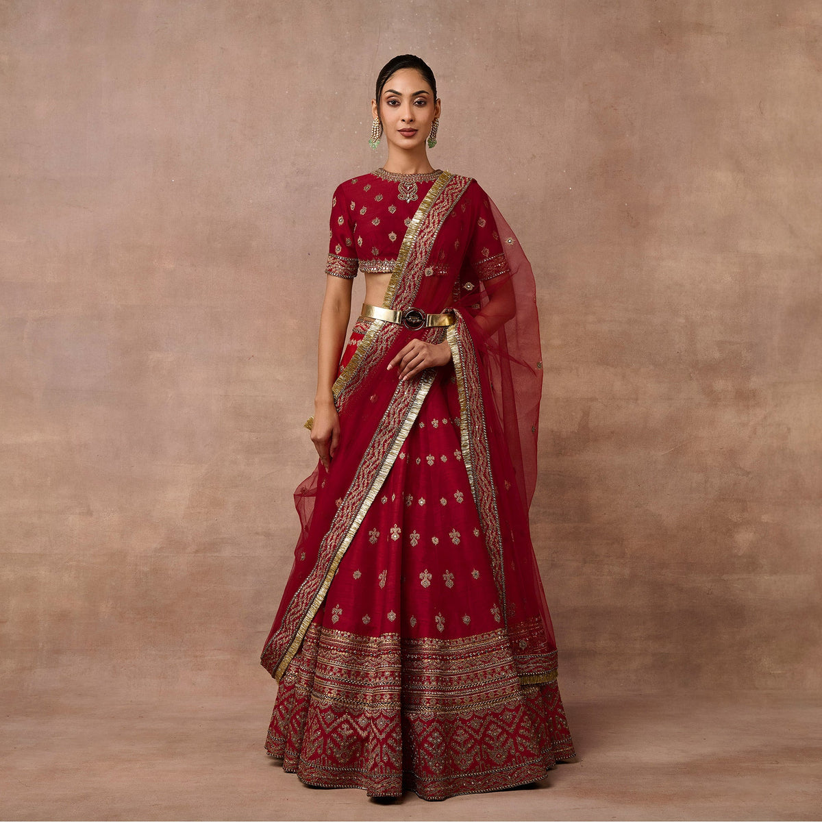 Vintage Red Lehenga Set