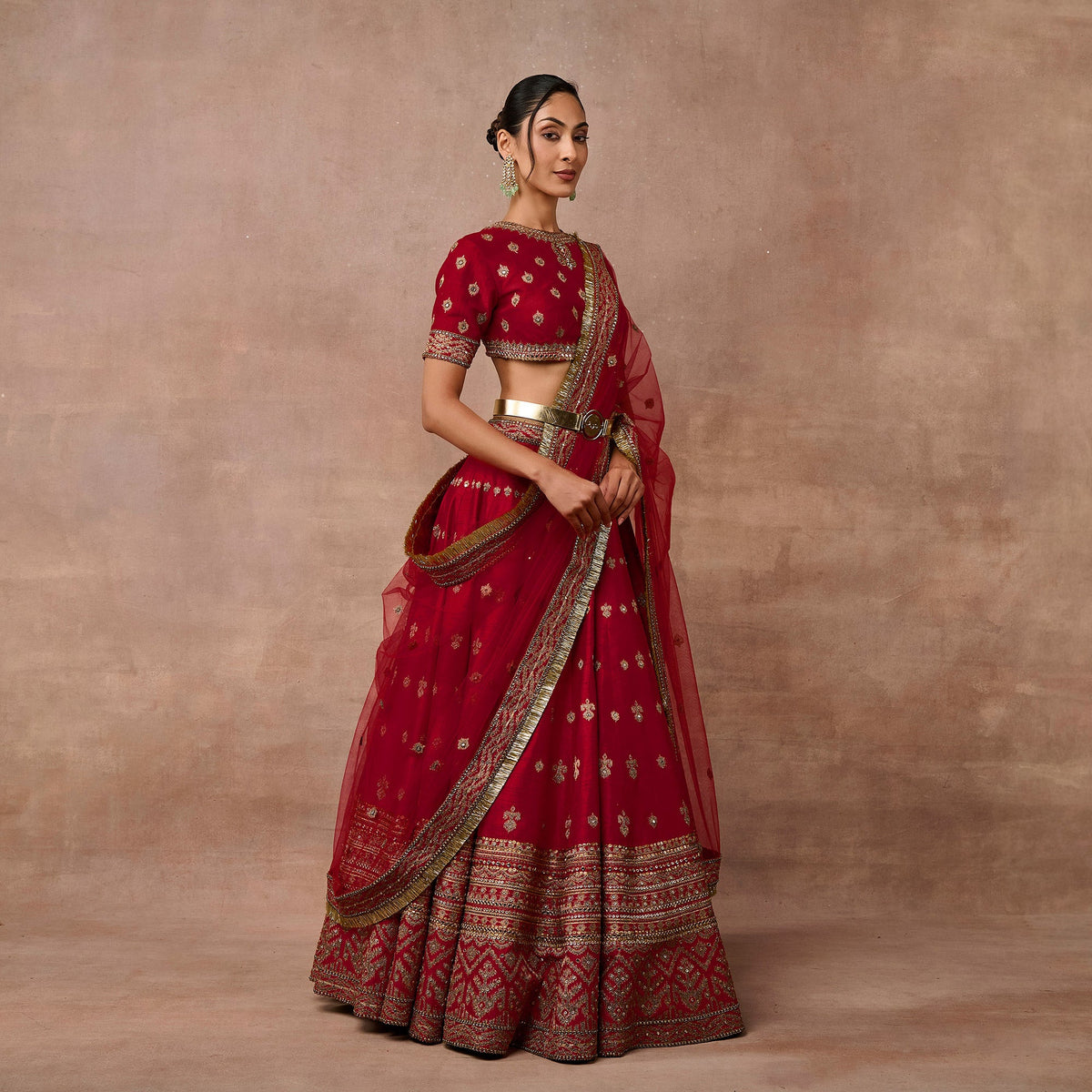 Vintage Red Lehenga Set