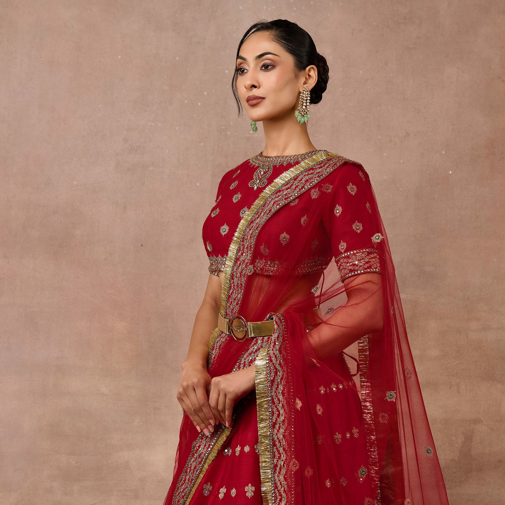 Vintage Red Lehenga Set