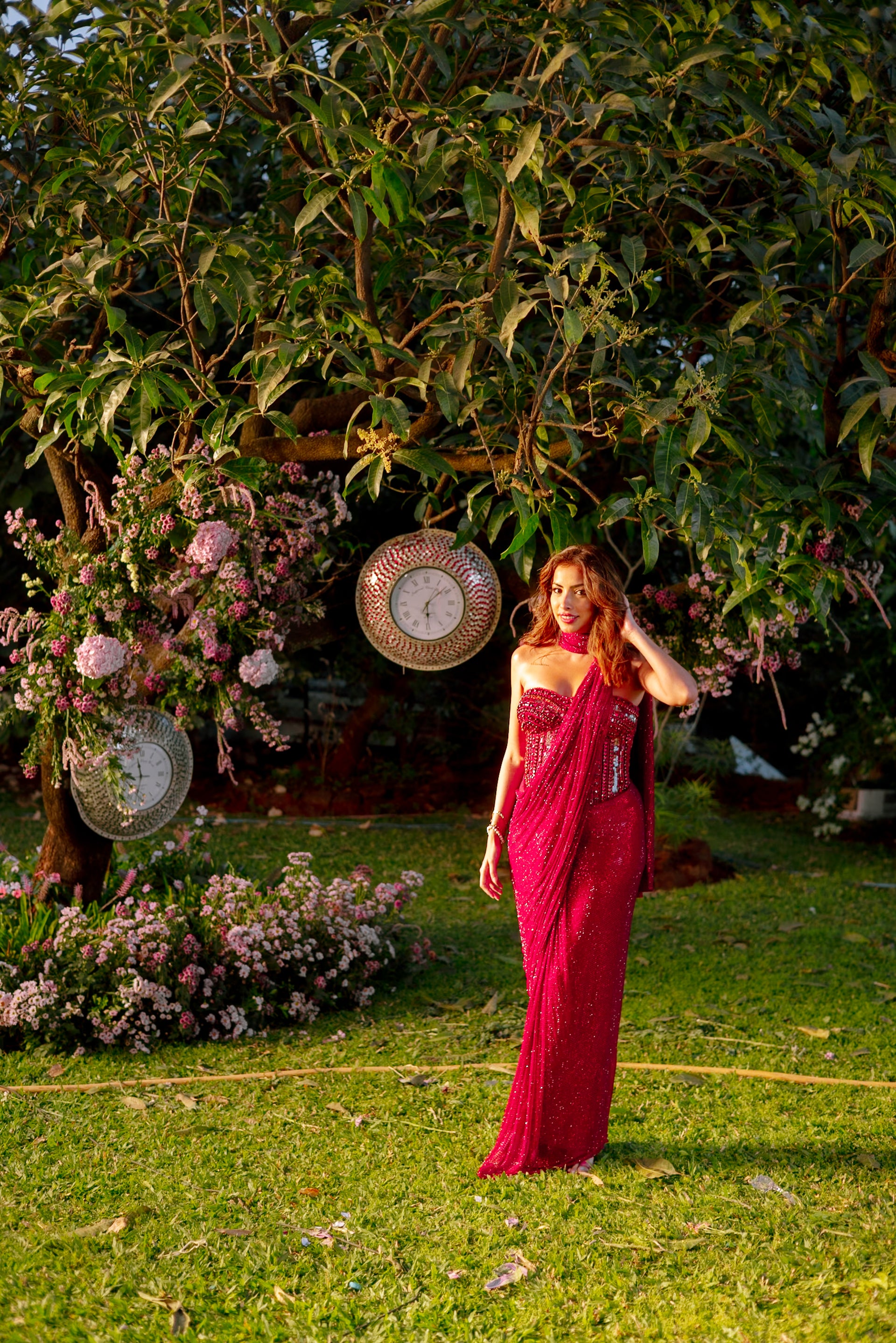 Crimson Stardust Drape Set