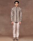Warm Taupe - Gold Bandhgala Set | East