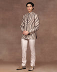 Warm Taupe - Gold Bandhgala Set | East