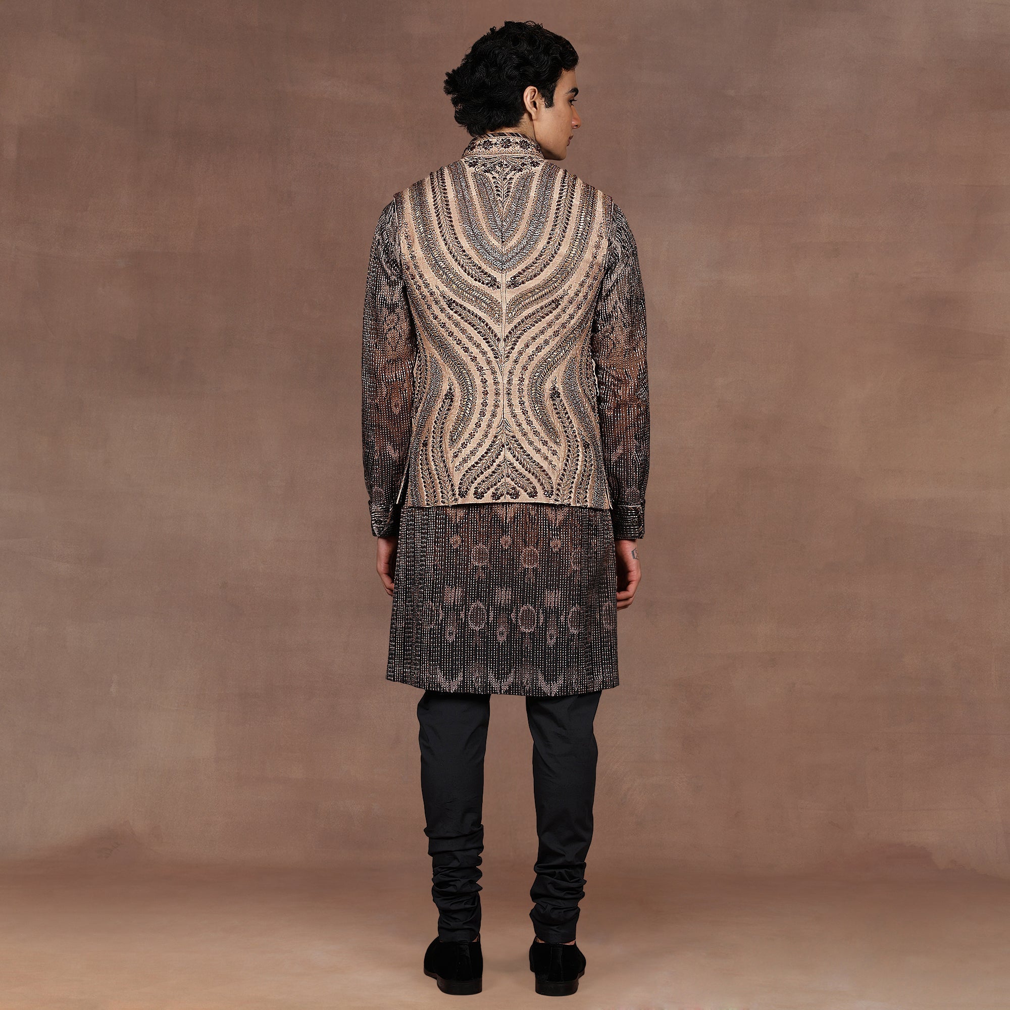 Warm Taupe Nehru Jacket Set | East
