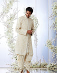 Powder Beige Sherwani Set - Ready to Ship