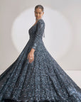 Charcoal Grey Jacket Lehenga Set