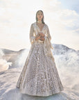 Nude Cream Abstract Dori Lehenga Set