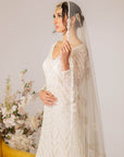 Off White Hip Fitted Gown Set