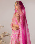 Hot Pink Embroidered Lehenga Set