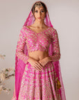 Hot Pink Embroidered Lehenga Set