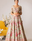 Mint Green Embroidered Lehenga Set