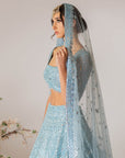 Blue Embroidered Lehenga Set