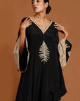 Black Embroidered Kaftan